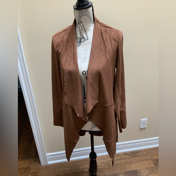 MELANIE LYNE Suede Brown Open Duster Jacket Dressy Women’s Size 4 BRAND NEW - Picture 8 of 16